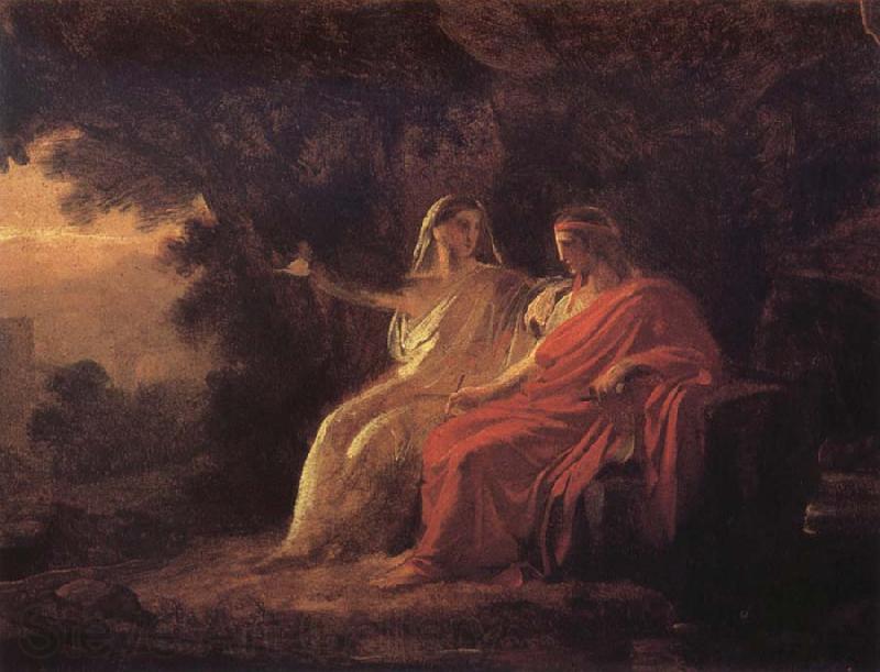 Karl Briullov Numa Pompilius and the nymph egera France oil painting art